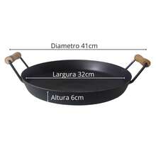 Plow Disc Iron Plate 32cm Height 6cm With Glass Lid - 黑色 - 查看 4