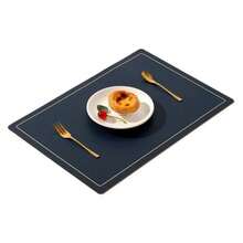 6pc American Game ORIGINAL LEATHER Material Waterproof And Stain-Proof For Dining Table - Xanh đậm - Xem 2