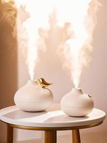 Lark Mini Humidifier. Portable Air Humidifier With USB For Bedroom, Desk, Plants & Baby Nursery. Moon Lamp, Ultrasonic, Silent & Auto Shut-Off 330ml - trắng - Xem 1
