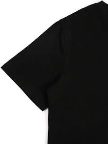 new men's casual style short sleeve T-shirt summer high quality breathable round neck machine washable printed top in black White Duck With Question Mark Suitable for sports and daily casual wear - Negro - Ver 5