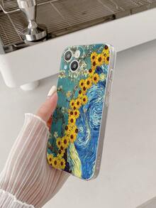 1个加厚透明梵高花卉彩绘防震手机壳，兼容 16/11/16Pro/16Plus/16ProMax/16E/15ProMax/13/14/12/XS/XR/7G/8P，兼容Galaxy S25/S25Plus/S25Ultra/A16/A36/A26/A56/A50/A12/A32/A52/A72/A51/A21S/A13/A14/S24/S24Plus/S24Ultra、S22/A52/A53/A54/A55、S23、11/12Pro/12/12X/13Pro/14Pro/15Pro，兼容Redmi 10/9/Note9/12C/Note11Pro/Note8Pro，防水防摔防刮 - 彩色 - 查看 4