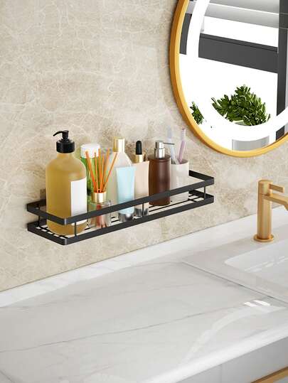 1 st väggmonterat förvaringsställ för badrum, ingen borrinstallation, kök, badrum, badrumsförvaringsställ, badrumstillbehör tillbaka till skolan