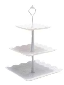 1 Set 3-Tier White Cake Stand With Cookie Tray And Cupcake Tower, Ideal For Decorating Cakes At Weddings, Birthday Parties And Other Occasions - Multicolor - View 6