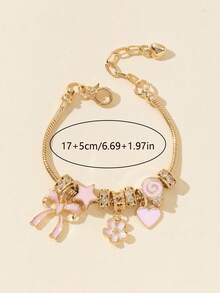1 Piece Women DIY Bead Pink Bow Love Lollipop Flower Pendant Fashion Accessory - Multicolor - View 4