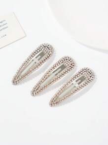 3 Stück Modische, elegante und vielseitige Haarklammern mit Diamantdekor für Damen, Seitenpony- und abstehende Haare Klemmklammern, Haarspangen