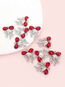10pcs Gorgeous Rhinestones Inlay Tassel Bow Charms Princess Style Necklace, Bracelet, Earrings & Clothing Decorations DIY Light Luxury And Unique Design Delicate Sparkling Bowknot Pendants - Perfect Gift For Girlfriend & BFF Friends, Suitable For Banquet & Party
