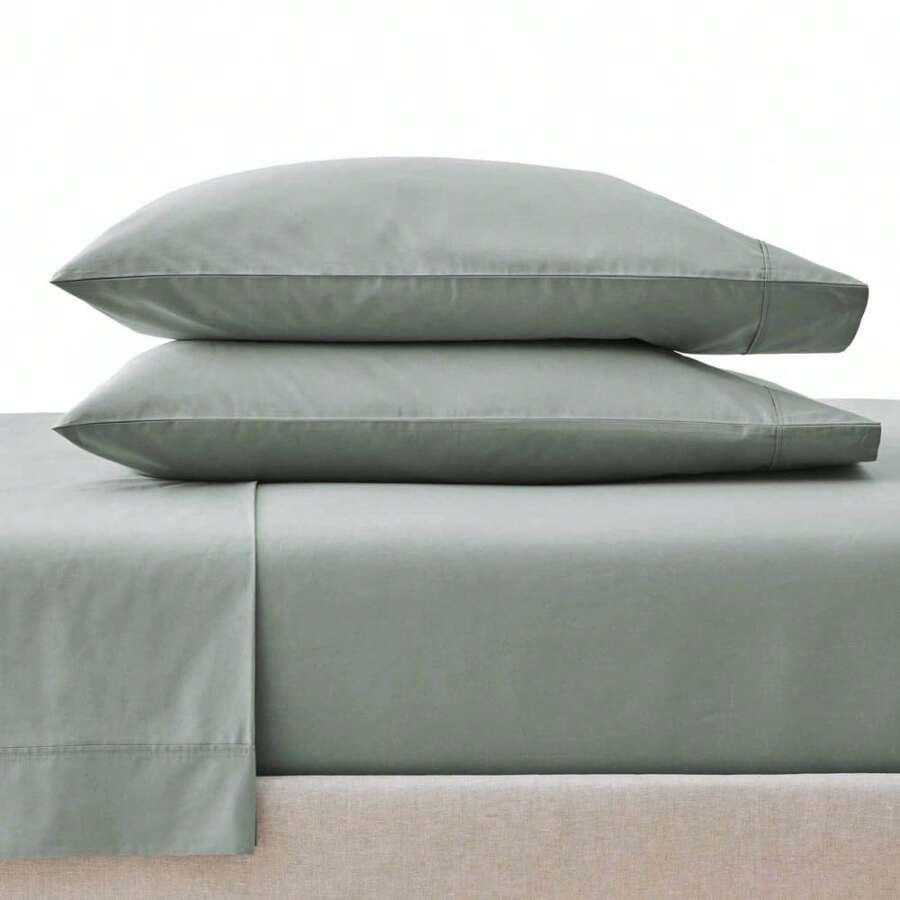 Cool & Crisp 3-Piece 300 Thread Count Green River Cotton Percale Sheet Set, Twin - greenriver - View 1