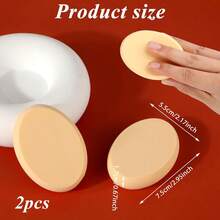 2 Pcs Oval Cushion Puff, Make-Up Egg Air Cushion Puff With Travel Case, Cosmetic Sponge Foam Pad, Sponges Makeup For All Skin Types Wet And Dry Dual Use - 1 - View 2