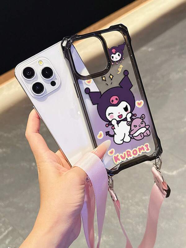 Sanrio 1pc Traveler Lanyard TPU Phone Case, Suitable Compatible With Apple X/Xs/Xr/Xs Max/11/12/13/14/15/16 Pro Max