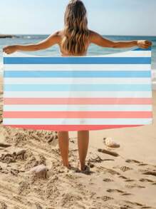 1 Stück mehrfarbiges Aquarell Regenbogen gestreiftes Strandtuch, Mikrofaser Strandtuch, super saugfähiges Strandtuch, Reise Strandtuch, Sport Pool Handtuch, Bad Camping Handtuch, Yoga Mädchen Damen Erwachsene Strandtuch