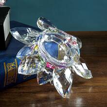 1 Stück, eleganter Kristall Lotus Kerzenhalter, vibrante mehrfarbige Blütenblätter Kerzenhalter, handgefertigte Kristall Tischdekoration für Valentinstag, Weihnachten, Erntedankfest und mehr, romantische Heimdekoration - Verschiedenfarbig - Übersicht 5