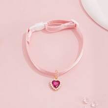 1 个可调节珍珠心形猫项链项圈，适合中小型宠物 - 粉色 - 查看 10