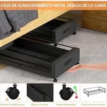 Almacenamiento para Cama, 2pcs Contenedores de Almacenamiento Debajo de La Cama con Ruedas, Zapatera Bajo Cama para Ropa, Mantas, Juguetes, Zapatos y Libros - Negro2 - Ver 7