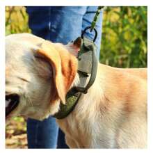 [Collier anti-éclatement pour chien tactique militaire] Collier pour animaux de compagnie + Collier tactique + Bandoulière de dressage extérieure ajustable anti-éclatement, sans frottement, sans blessure, tissu renforcé, convient aux grands chiens + Design ajustable + Bords arrondis pour prévenir les blessures en cas d'éclatement soudain (pour le dressage des chiens de taille moyenne/grande)