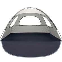 WhiteFang Beach Tent AntiUV Portable Sun Shade Shelter For 3 4 6 8 Person Extendable Floor With 3 Ventilating Mesh Windows Plus Carrying Bag Stakes And Guy Lines - Baby'sBreath - View 1