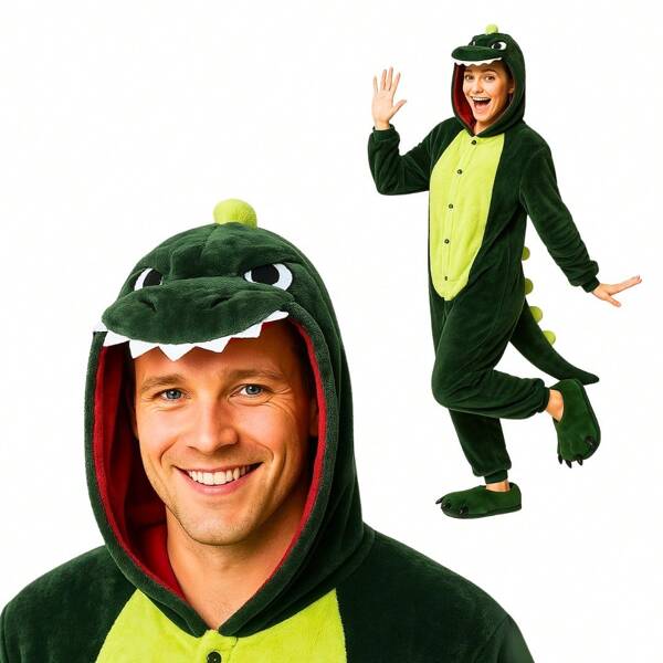 nerd hunters Pluszowa Piżama Kigurumi Kostium Cosplay Dinozaur