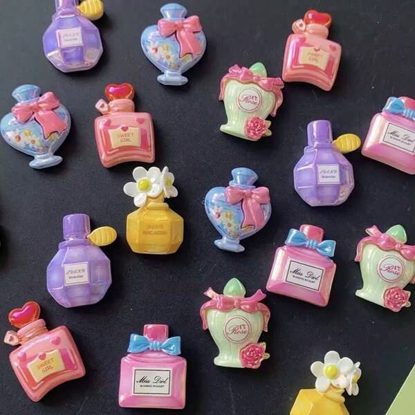 21/42pcs Resin Fragrance Bottle DIY Jewelry Accessory, Cream Glue Phone Case, Fridge Magnet, Hair Accessory Craft Material