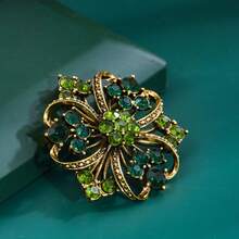 1pc Elegant Vintage Zinc Alloy Green Wreath Brooch Pin Accessory For Women Fashion Bags, Hats School Office Accessories Shirts Jacket Jewelry Christmas Halloween Clothes Pin Funny Cute Teacher Gifts Costume Accessories Bag Charms - Green - View 4