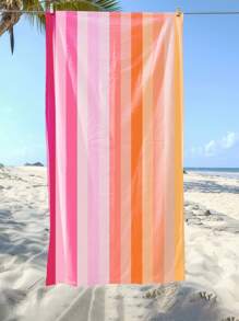 1 Stück mehrfarbiges Aquarell Regenbogen gestreiftes Strandtuch, Mikrofaser Strandtuch, super saugfähiges Strandtuch, Reise Strandtuch, Sport Pool Handtuch, Bad Camping Handtuch, Yoga Mädchen Damen Erwachsene Strandtuch