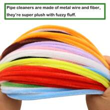 50/100/500 PCS Fluffy Chenille Stems For DIY Crafts 20 Vibrant Colors 12 Inch Fuzzy Pipe Cleaners Dense Twisted Yarn For Creative Art Projects Handmade Toys And Decorations