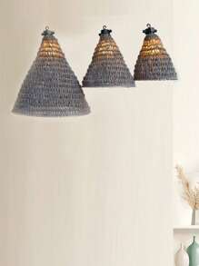 Hand Woven Rope Lampshade, Bohemian Style Hanging Decorative Pendant For Homestays, Restaurants,Bedrooms, Living Rooms, Balconies, Rustic Fabric Design, No Electricity Needed