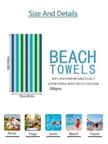 1 Stück mehrfarbiges Aquarell Regenbogen gestreiftes Strandtuch, Mikrofaser Strandtuch, super saugfähiges Strandtuch, Reise Strandtuch, Sport Pool Handtuch, Bad Camping Handtuch, Yoga Mädchen Damen Erwachsene Strandtuch