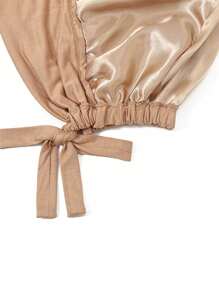 1 pièce Bandeau/bandana élastique à cordon de serrage de couleur unie avec doublure intérieure pour femme