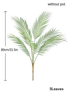 80-90cm Large Artificial Palm Tree Fake Tropical Palm Plants Plastic Monstera Leaves Green Cycas Tree Branch For Home Garden Office Party Kitchen Decor Without Pot 1pc