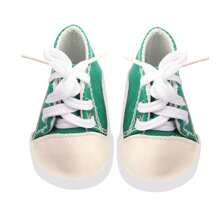 1 paire de chaussures de poupée, baskets en canevas pour poupée, chaussures de sport de couleur unie à la mode, convient aux poupées bébé reborn de 18 pouces, filles de 3 ans et plus, étudiants, accessoires de jouets pour enfants, cadeau d'anniversaire, fête de vacances