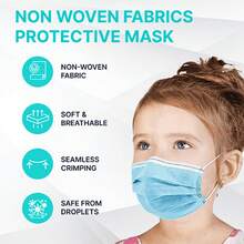 Kids Disposable Face Masks - Youth Ages 4-12 - Small Face Masks For Children - Soft, Comfortable, Breathable Face Masks - 200pcs - View 4