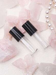 1/10 piezas Tubos vacíos de plástico de 3ml para gloss labial, envases de gloss labial transparentes, botellas vacías recargables para lápiz labial - Negro - Ver 4
