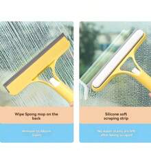 3 In 1 Multifunctional Window Cleaning Tool With Sprayer, Polypropylene (PP) Plastic, For Bathroom, Kitchen, Living Room, Bedroom, Toilet - Effective Squeegee For Mirrors And Windows