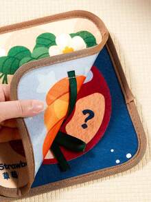 1pc Baby Cloth Book, Quiet Tearing Book, Children's Fabric Book, Early Education Infant Cloth Book, Cognitive Enlightening Sticker Book