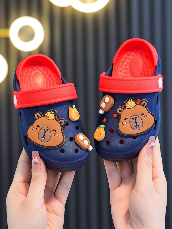 1 par de chanclas de playa de verano para niños, sandalias antideslizantes para niños y niñas, diseño ligero y transpirable, apropiadas para el verano
