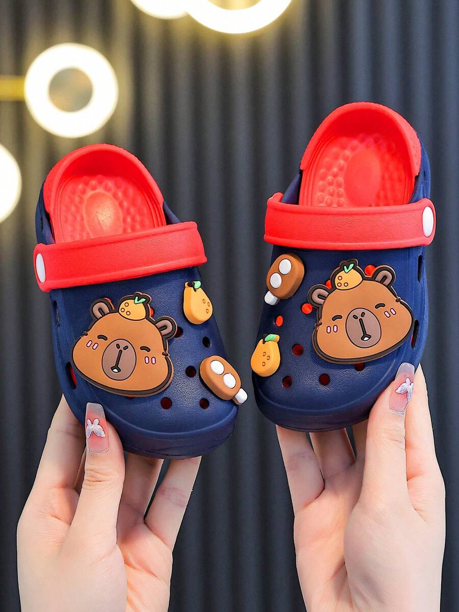 1 par de chanclas de playa de verano para niños, sandalias antideslizantes para niños y niñas, diseño ligero y transpirable, apropiadas para el verano