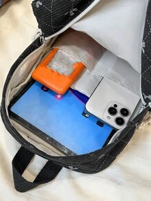 Grand sac à dos pour femme, design minimaliste avec nœud, polyvalent et ; sac de maternité en velours côtelé compact et casual, convient aux étudiantes, sac à dos mignon avec nœud, fournitures scolaires, sac d'école, sac de rentrée scolaire, sac à dos grande capacité, sac d'étudiant, sac de rentrée, grande capacité, léger, portable - Multicolore - Voir 7