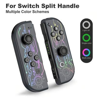 Controllers Joypad Compatible With Switch/Switch Oled/Switch Lite, With RGB Lights Effect, Switch Controllers Support/Screenshot/Wake-Up/6-Asix Motion Control/Dual Vibration