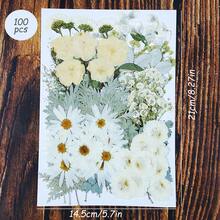 100pcs/Pack DIY Dried Flowers Daisies Leaves, Hydrangeas, Multiple Natural Pressed Flowers Colorful Decorative Dried Flowers For DIY Craft Resin Jewelry Making Scrapbook Supplies Card Making Soap Candle DIY, Valentine Day, Gift Gifts Birthday Graduation - 彩色 - 查看 5
