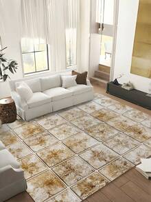 1 件，豪华欧洲复古印花地毯，1100 克高密度仿羊绒 + TPR 可洗布底，厚度 0.6 厘米，经典欧洲仿古元素柔软毛茸茸地毯，适用于户外、入口、客厅、卧室、洗衣房、浴室，可机洗四季大尺寸垫子，家居装饰 - 黑與白 - 查看 2