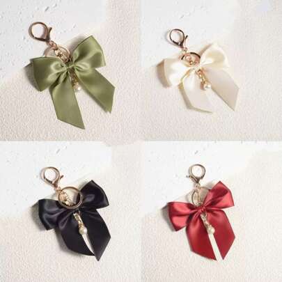 1pc New Ribbon Bow Keychain Bag Hanger Accessory Small Gift Keychain Beach Accessories Beach Essentials Vacation Goth