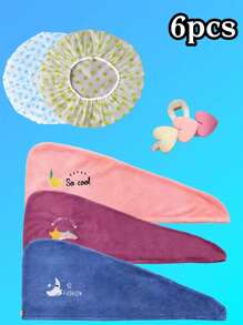 1-6pcs Ultra Absorbent Quick Dry Soft & Skin-Friendly Hair Drying Towel, Unisex Hair Cap With Button, Efficient Hair Drying, No Shedding, No Odor, Women's Favorite, Holiday Gift Hair Bonnet