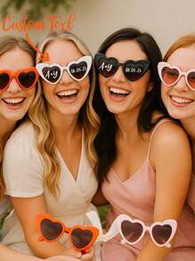 1pc/10pcs/20pcs/ Customized Bachelorette Party Heart Shaped Sunglasses, Bachelorette Beach Party Heart Shaped Sunglasses, Bridesmaids Sunglasses, Heart Shaped Sunglasses, Multi-Functional, Ornamental, Reusable, Exquisite, Stylish, High-Quality, Colorful, Modern, Custom, Personalized, Unique, Ideal Gifts For Him, Tea Room, Home, Garden, Office, For Anniversaries, For Valentine's Day, For Mother's Day, For Birthdays, For Father's Day, For Graduation, For Weddings, For Housewarming, Summer Holiday