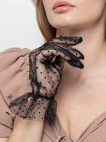 Conjunto de 3 piezas D EXCEED Elegante traje de fiesta de té estilo años 50 vintage para mujer con guantes de encaje y accesorios de perlas falsas | Atuendo para boda, fiesta de disfraces | Disfraz de Halloween, regalo para baile de graduación para mujeres