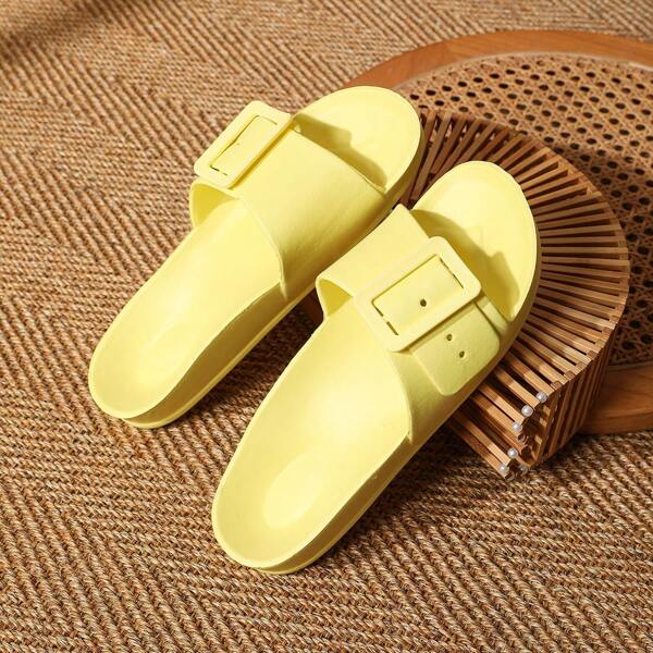 Plain Color Cute Basic PEVA (Polyethylene-Vinyl Acetate) Strap Slippers, Beach Wear, Festival, Summer