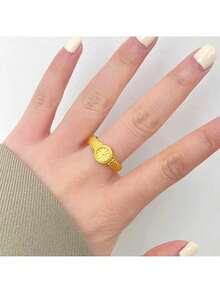 Elegant Gold Watch Ring Featuring A Miniature Functional Watch Face Set In A Sleek Gold Tone Band, Combining Timeless Jewelry Elegance With Practical Time-Telling Convenience, Perfect For Everyday Wear, Work, School, Parties, And Special Occasions, Comfortable And Secure Fit, Subtle Yet Easy-To-Read Design, Makes A Unique Gift For Women And Teen Girls Who Love Stylish And Functional Accessories, A Versatile Statement Piece. - 彩色 - 查看 7