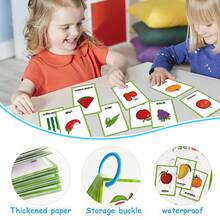 Lachilly 儿童蒙特梭利教育闪卡套装 - 学习食物、数字、颜色和形状、蔬菜和水果、身体部位、车辆交通、动物、幼儿英语闪卡、口袋卡、适合学龄前儿童、幼儿园儿童的早教益智玩具、自闭症学习玩具、英语学习材料、家庭学校课堂学习用品、认知活动卡 - 彩色 - 查看 5