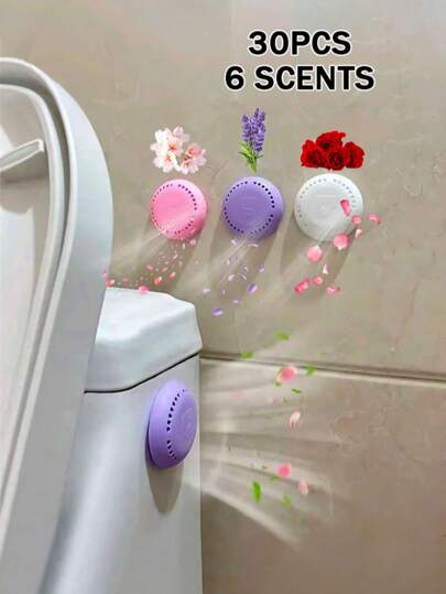 30 Pieces Of Long-Lasting Fragrant Air Freshener With Additional Outer Shell - Single-Colour Aromatic Air Freshener Discs For Homes, Cars, Bathrooms, Bedrooms, Closets And Toilets.
