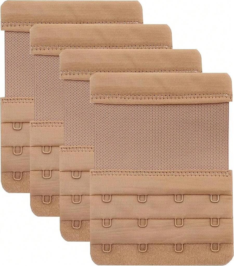 4 Hook Bra Extenders, Soft Stretchy Comfortable Strap Extender - Skin Color - View 1