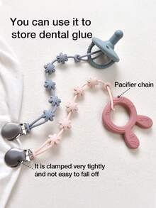 1-3pcs Baby Daisy Anti-Lost Hanging Strap, Suitable For Baby Bottles, Pacifiers, Teethers, Toys Silicone Anti-Drop Chain - Multicolor - View 5