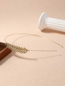 1 件创意简约纯色叶子头带，适合女士日常佩戴